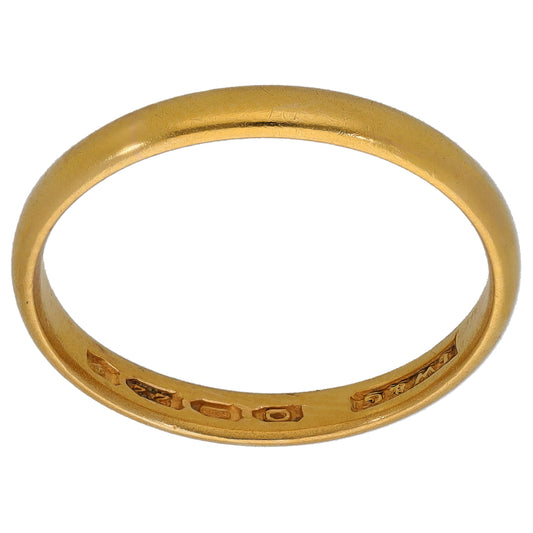 22ct Gold Plain Wedding Ring Size P