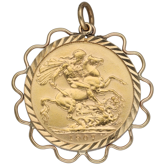9ct Gold Full Sovereign Coin Pendant