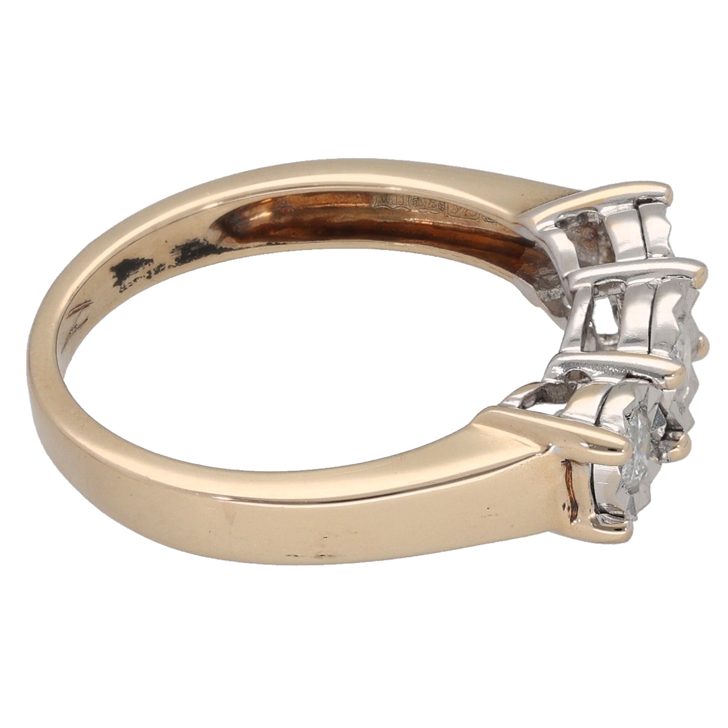 9ct Gold 0.25ct Diamond Trilogy Ring Size L