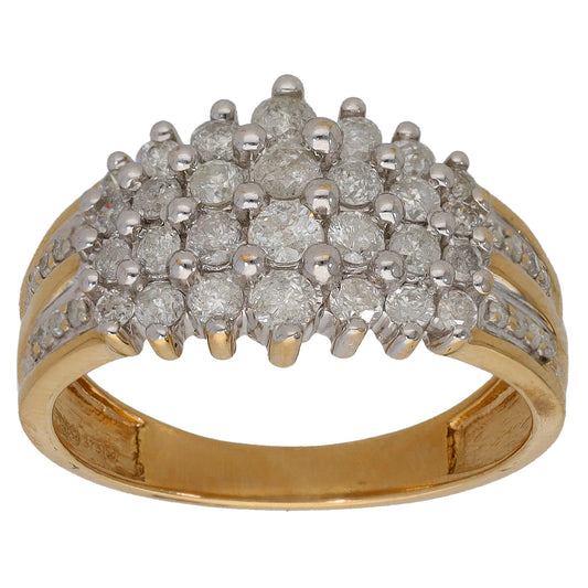 9ct Gold 0.72ct Diamond Dress/Cocktail Ring Size O