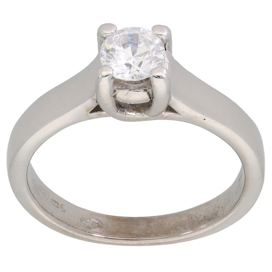 18ct White Gold Cubic Zirconia Single Stone Ring Size K