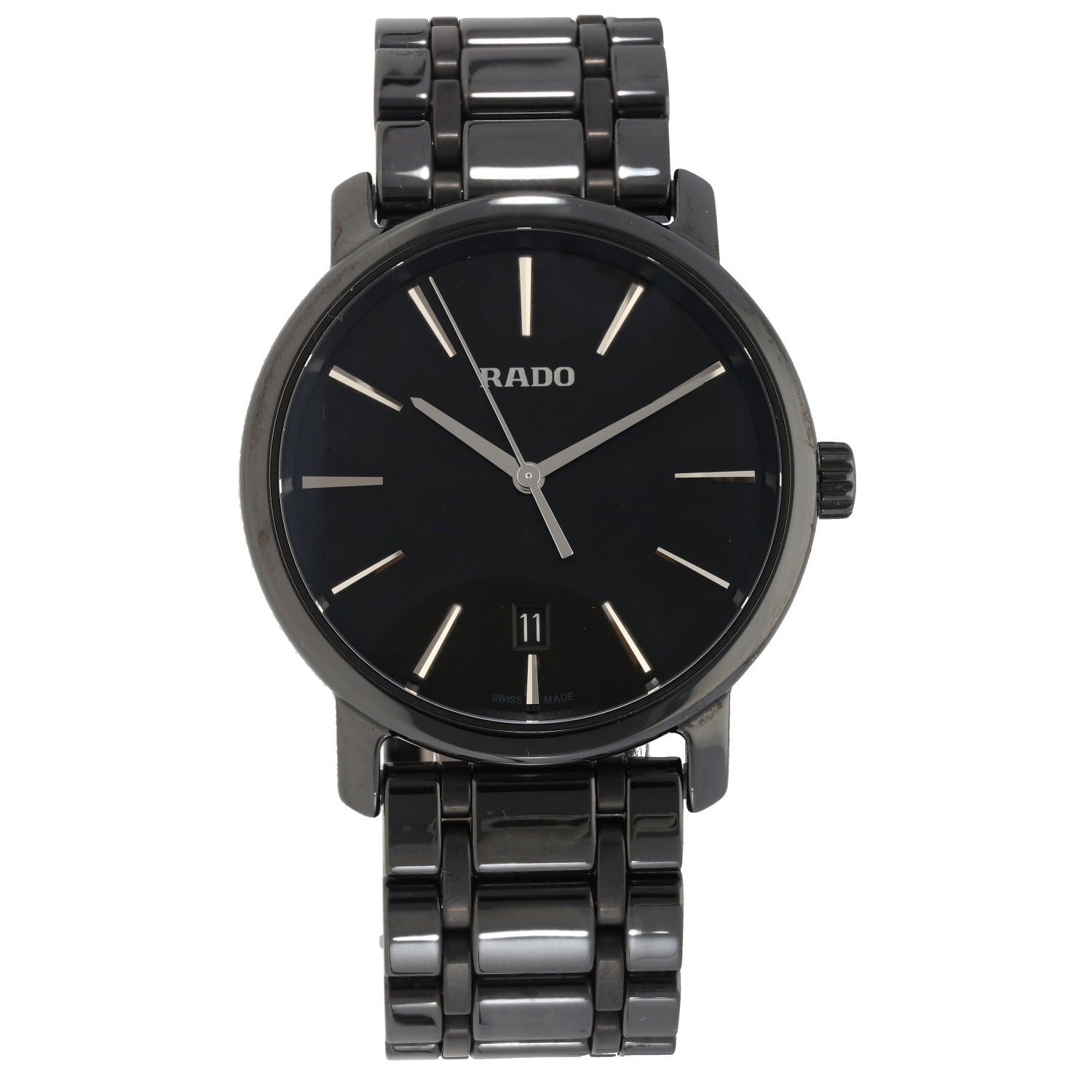 Rado men's black ceramic bracelet watch best sale