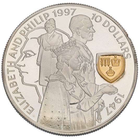 Sterling Silver Elizabeth & Phillip 50th Wedding Anniversary Coin 1997