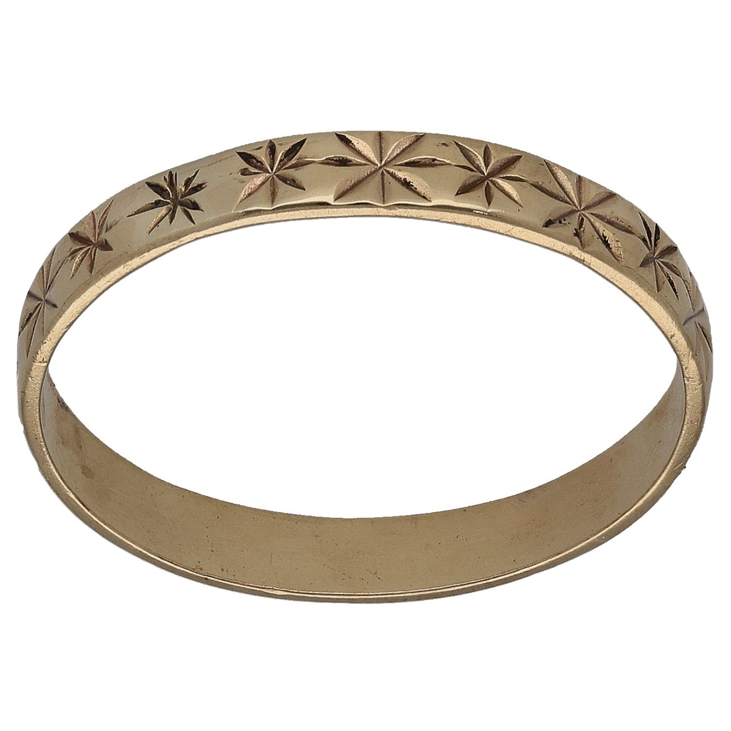 9ct Gold Patterned Wedding Ring Size O