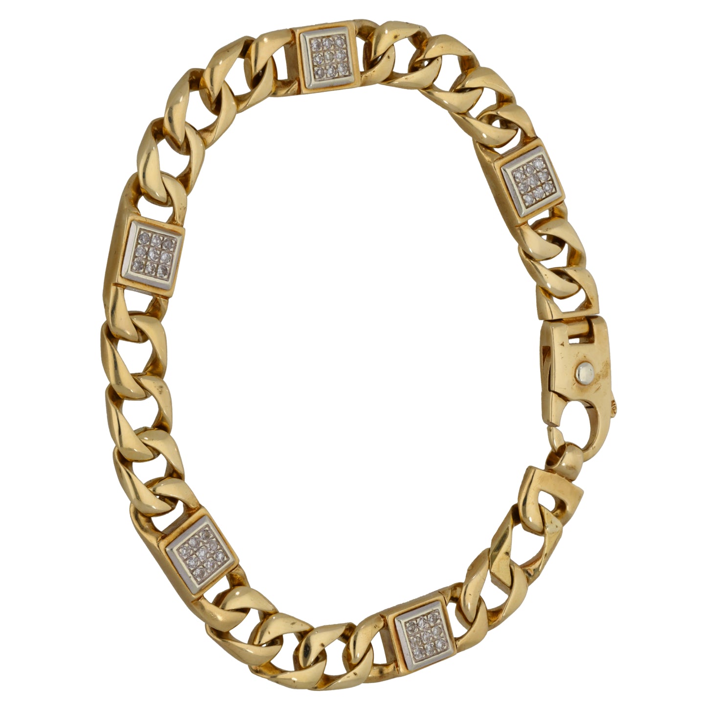 9ct Bicolour Gold 0.225ct Diamond Alternative Bracelet