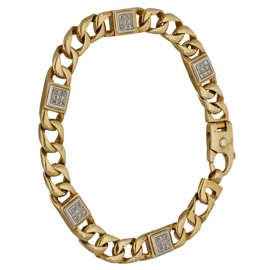 9ct Bicolour Gold 0.225ct Diamond Alternative Bracelet