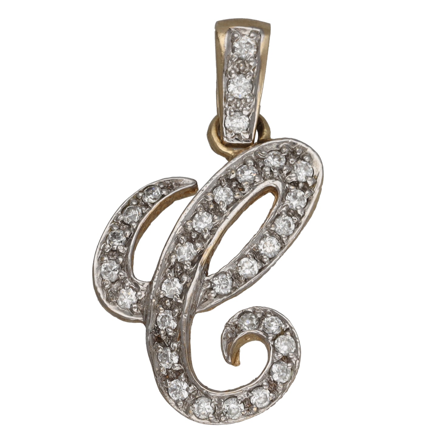 9ct Gold Cubic Zirconia Initial Pendant