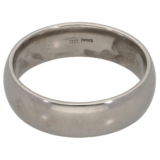 Platinum Plain Wedding Ring Size Y