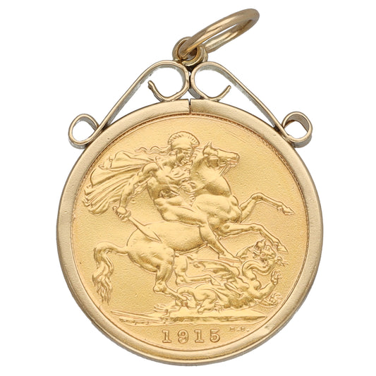 9ct Gold Full Sovereign Coin Pendant