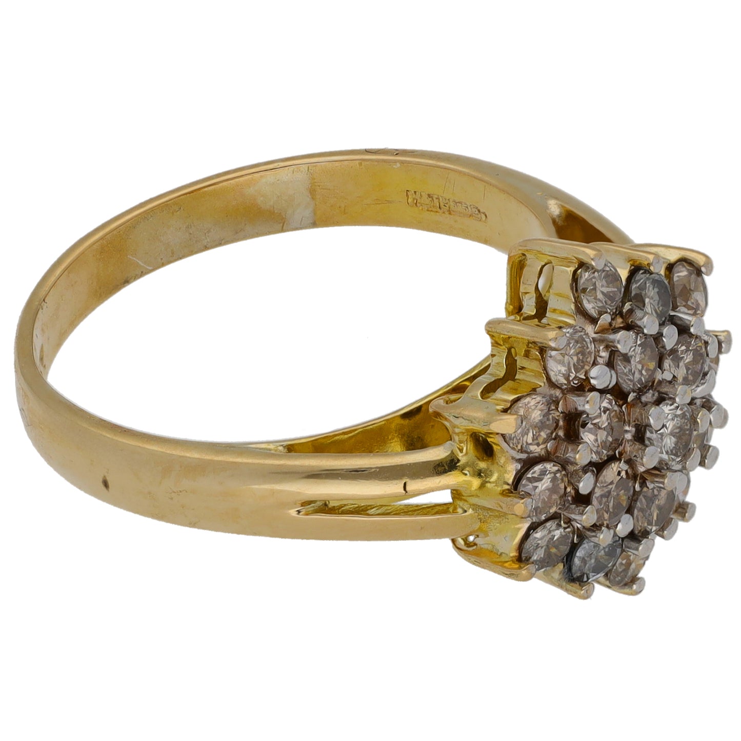 9ct Gold 0.38ct Diamond Cluster Ring Size L