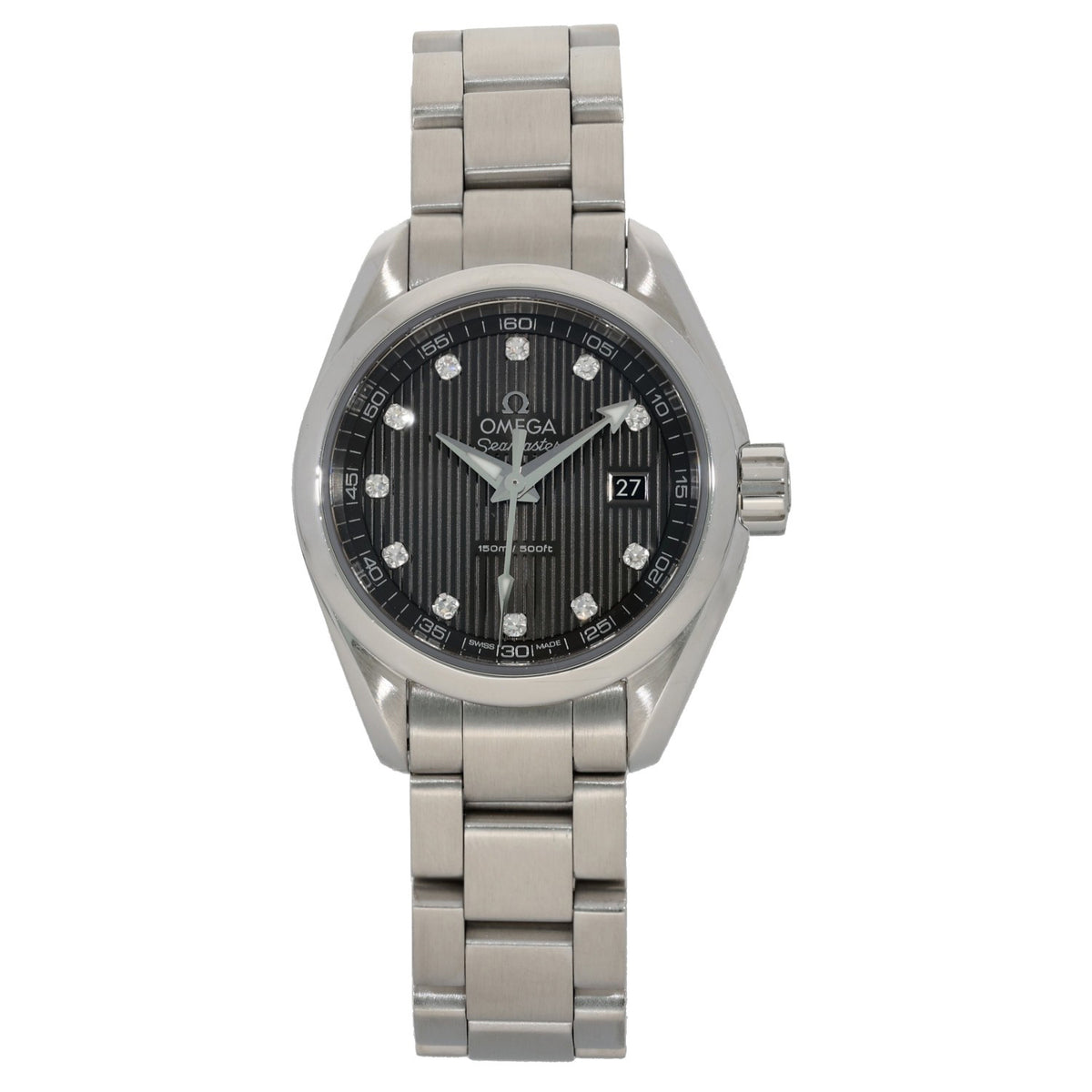 Omega Seamaster Aqua Terra 231.10.30.60.56.001, black dial with diamond hour markers