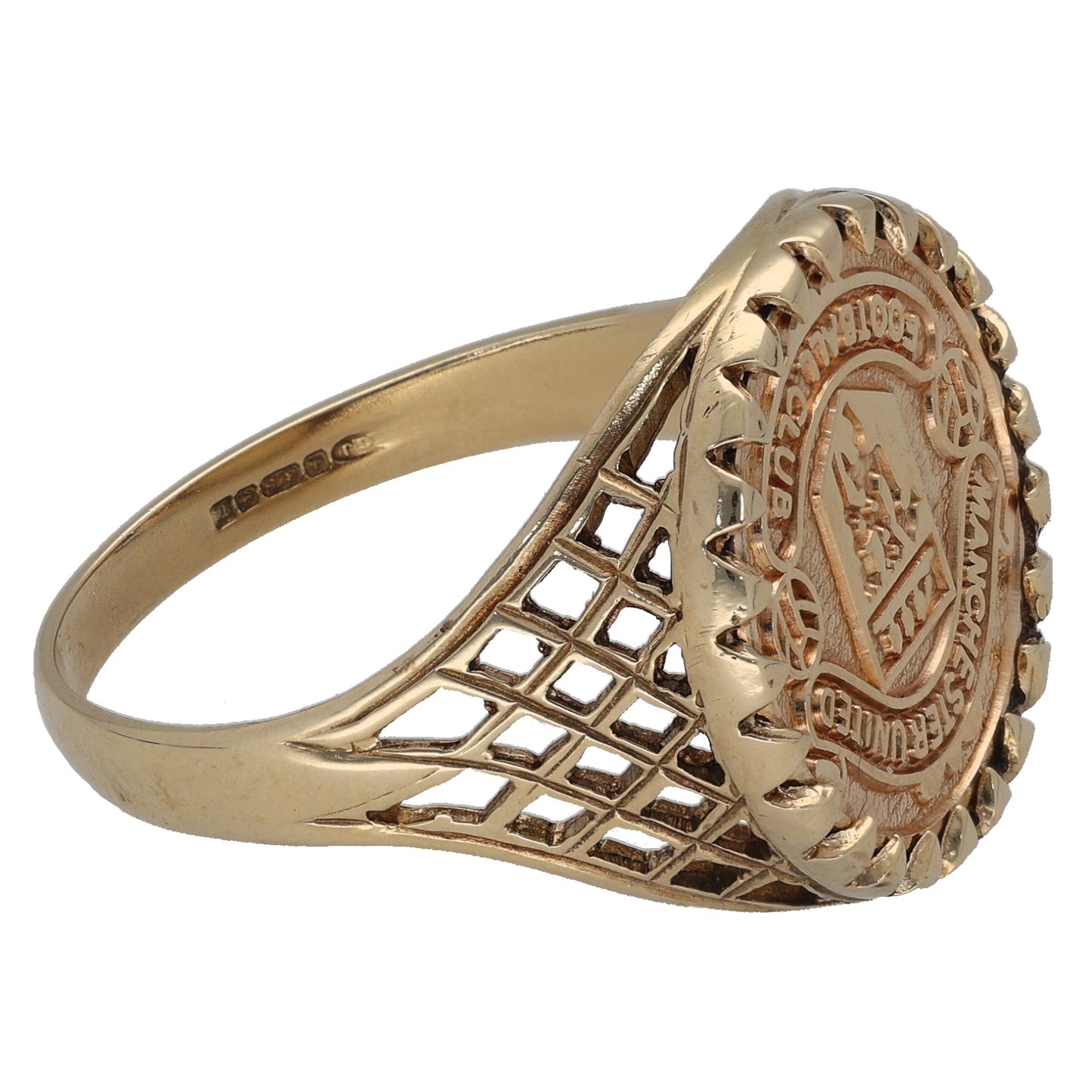 9ct Gold Manchester United Signet Ring Size V