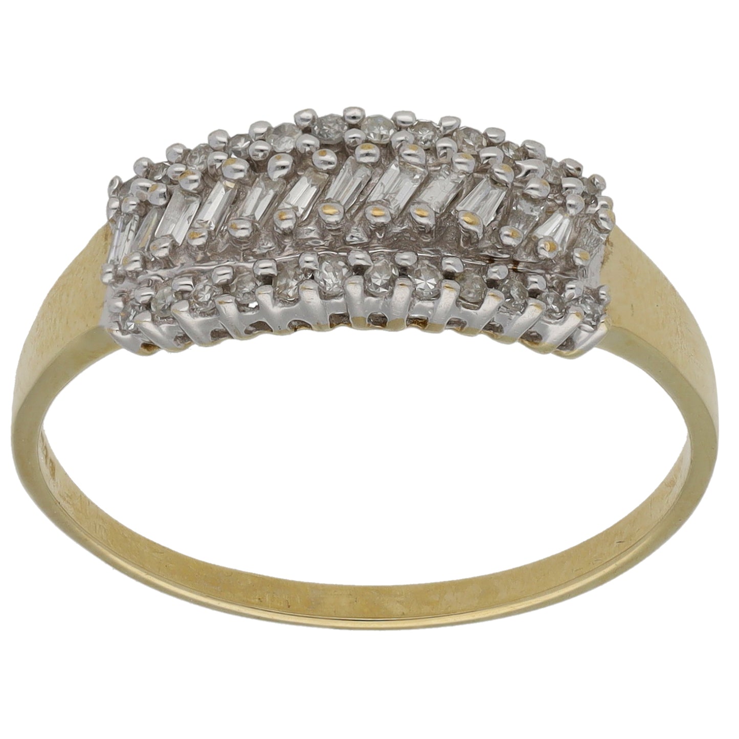 9ct Gold 0.25ct Diamond Dress/Cocktail Ring Size U