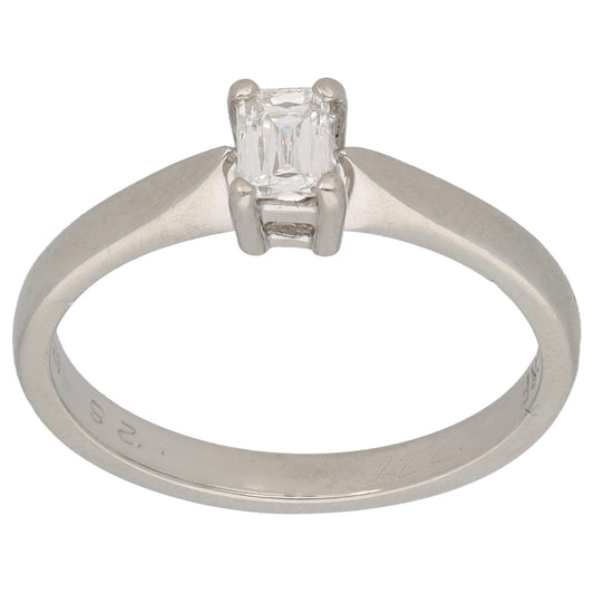 Platinum 0.26ct Diamond Solitaire Ring Size M