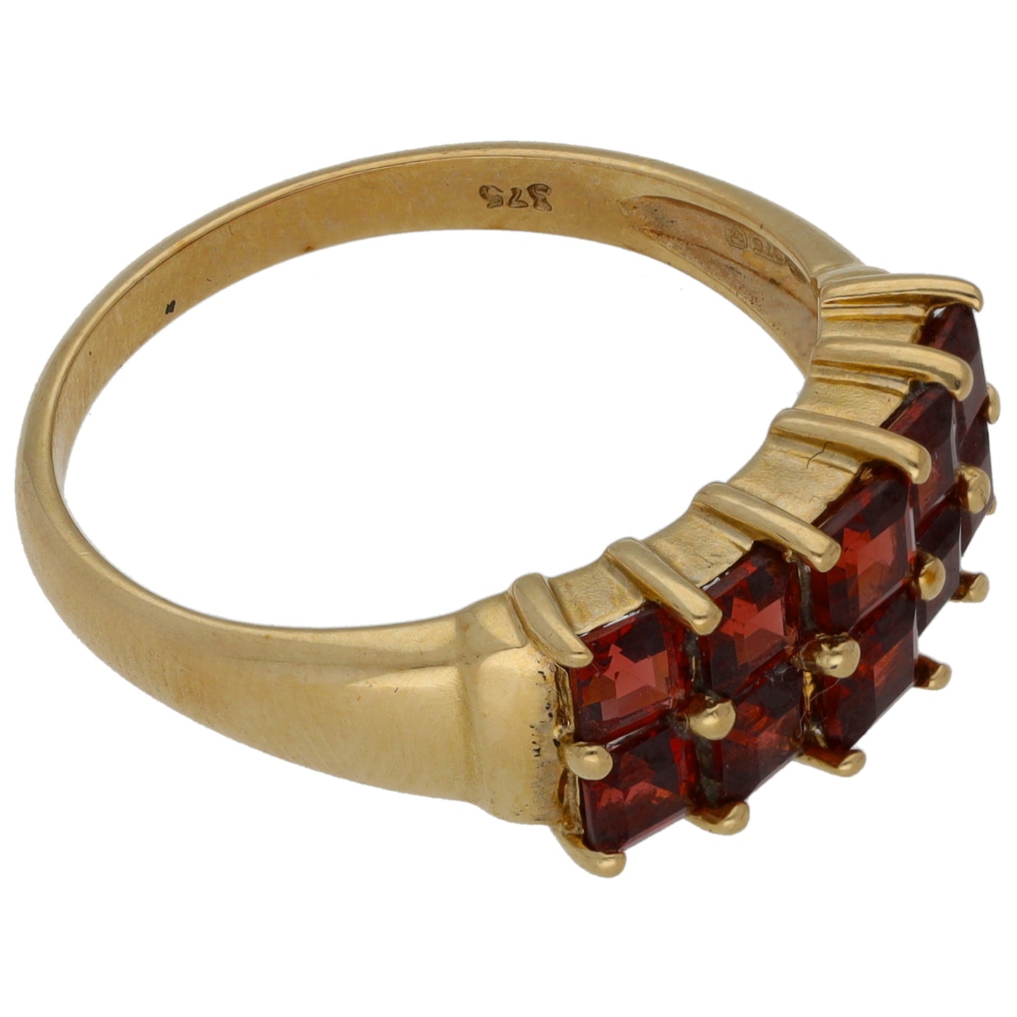 9ct Gold Garnet Dress/Cocktail Ring Size P
