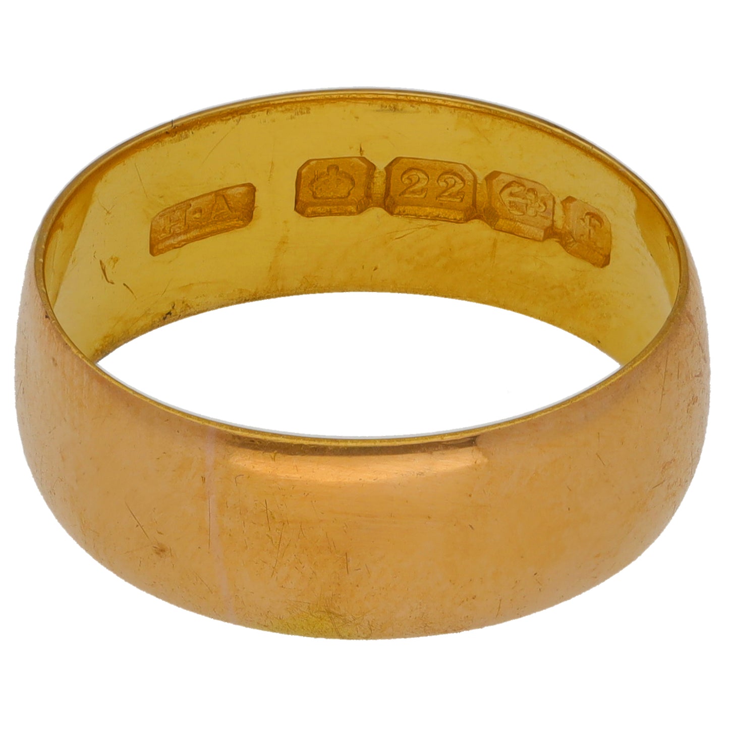 22ct Gold Plain Wedding Ring Size O