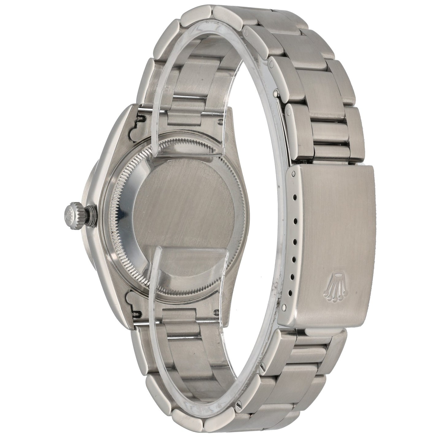 Rolex Date 15210, Stainless Steel, Silver Dial, Rear Angle Image