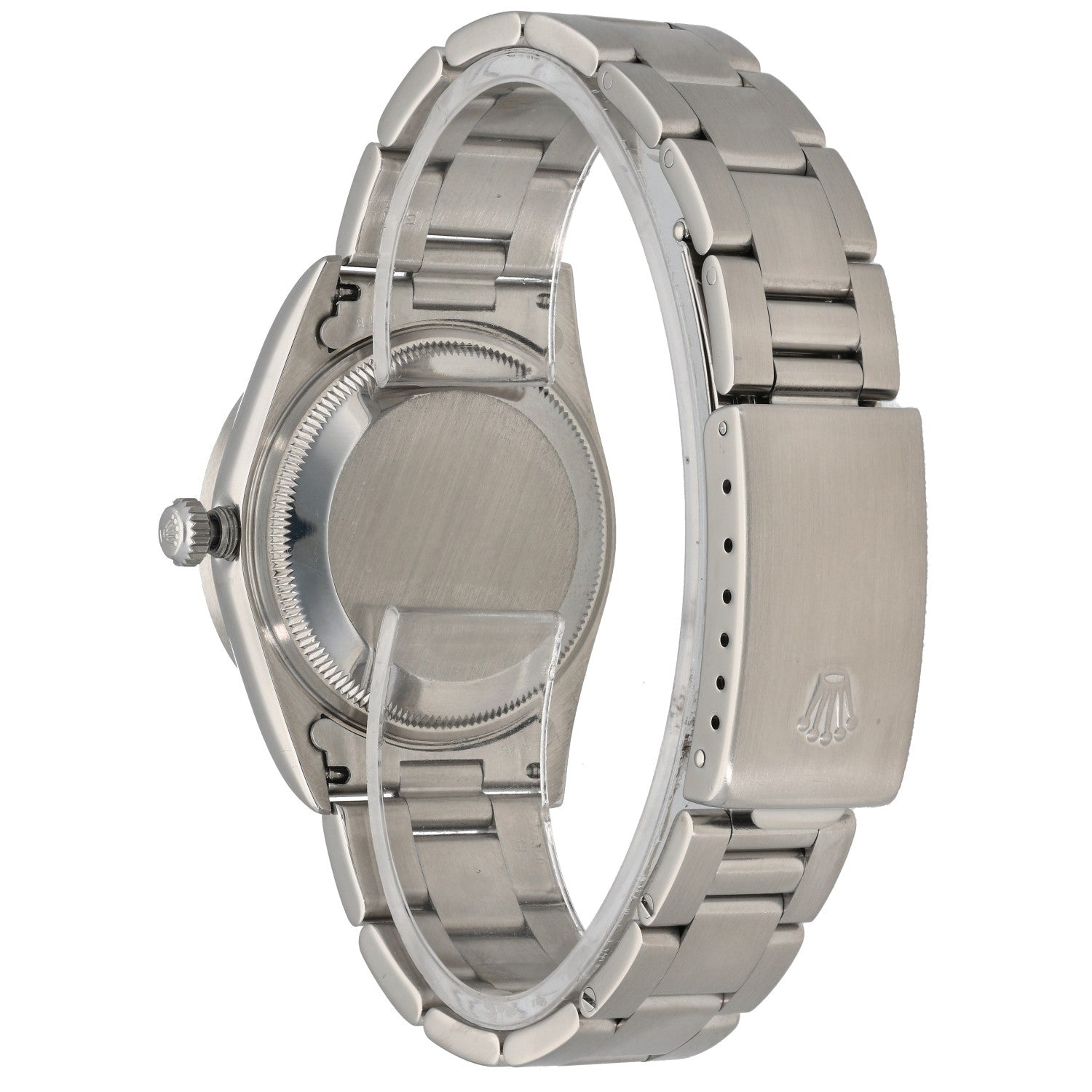 Rolex Date 15210, Stainless Steel, Silver Dial, Rear Angle Image