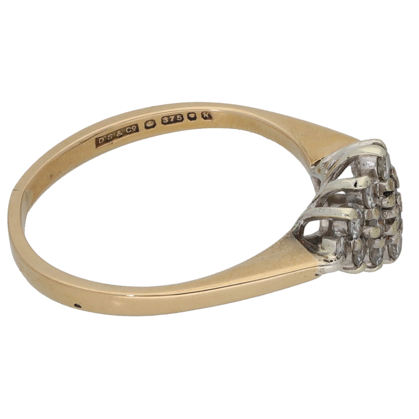 9ct Gold 0.32ct Diamond Cluster Ring Size L