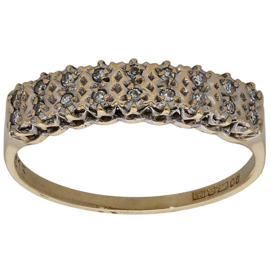 9ct Gold 0.09ct Diamond Half Eternity Ring Size M
