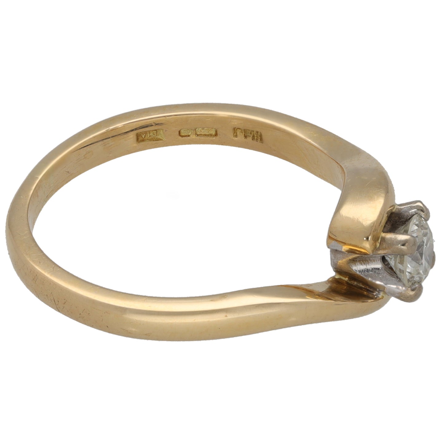 18ct Gold 0.33ct Diamond Solitaire Ring Size P