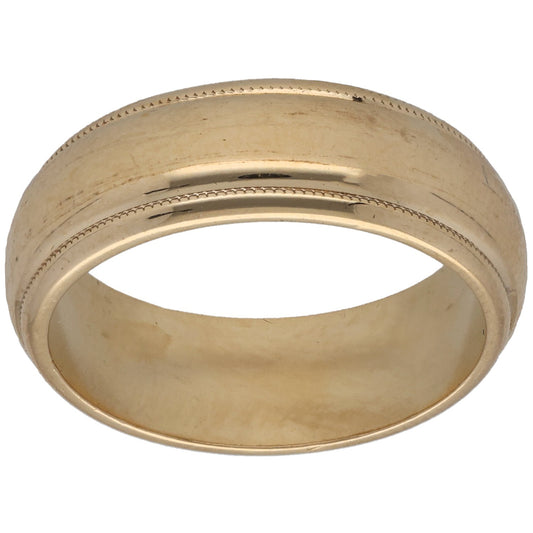 9ct Gold Shaped Wedding Ring Size K