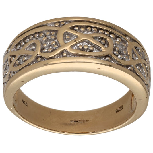 9ct Gold 0.05ct Diamond Alternative Ring Size S