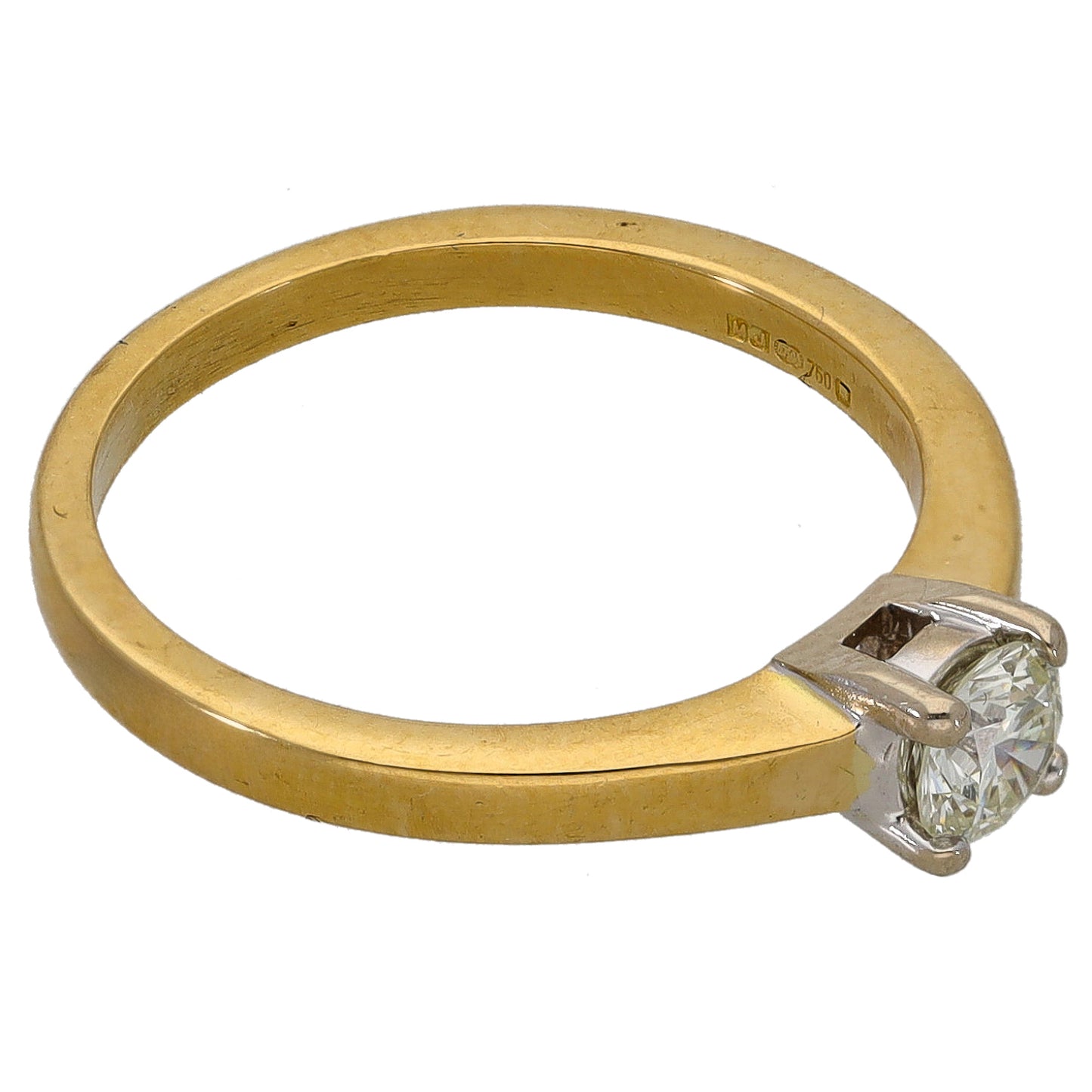 18ct Gold 0.33ct Diamond Solitaire Ring Size L