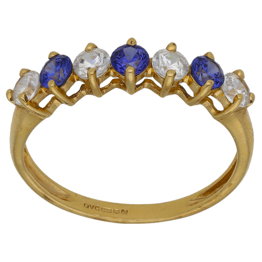 14ct Gold Imitation Half Eternity Ring Size L