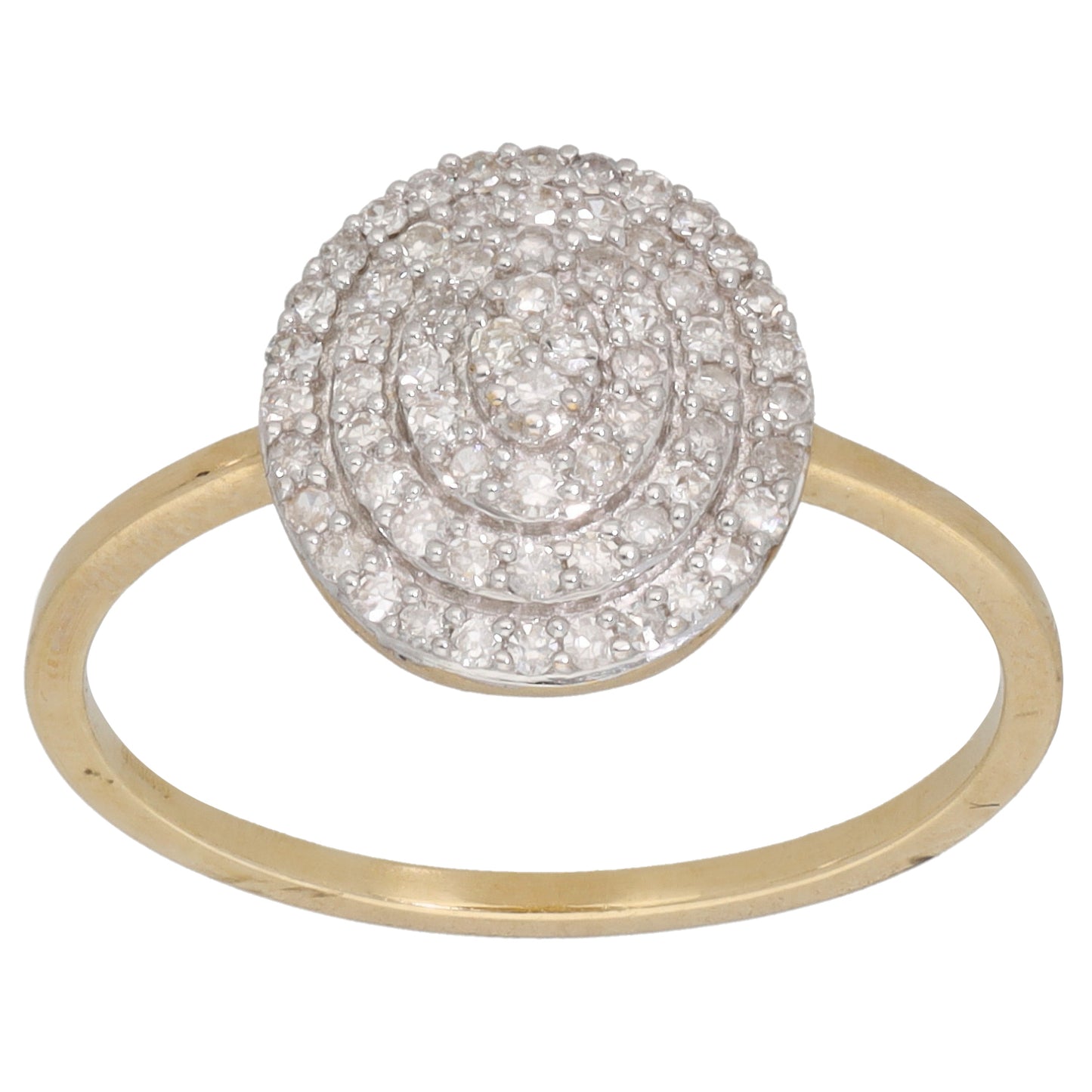 9ct Gold 0.31ct Diamond Cluster Ring Size Q