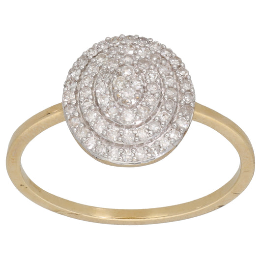 9ct Gold 0.31ct Diamond Cluster Ring Size Q