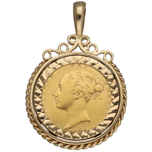 9ct Gold Half Sovereign Coin Pendant