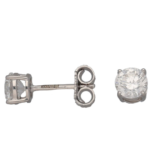 New 9ct White Gold 1.00ct Laboratory-Grown Diamond Solitaire Earrings