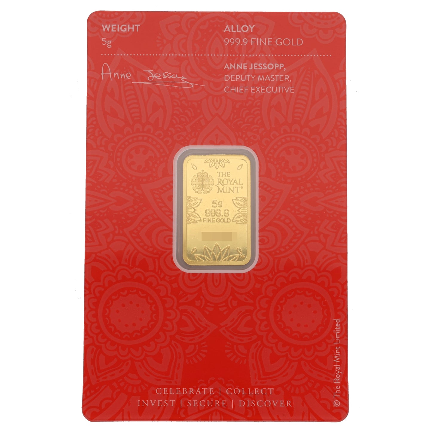 New 24ct 5g Om Gold Bar