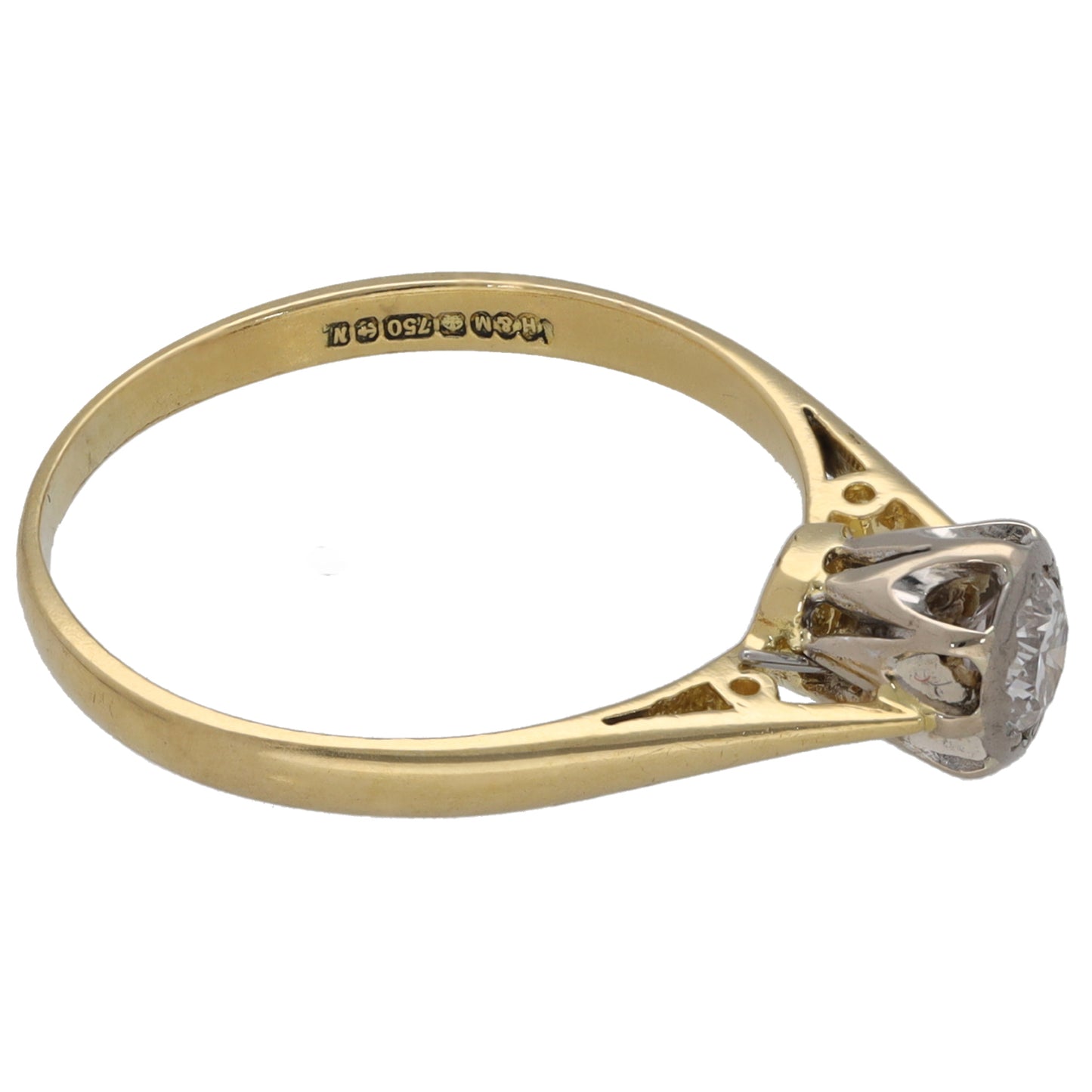 18ct Gold 0.20ct Diamond Solitaire Ring Size M