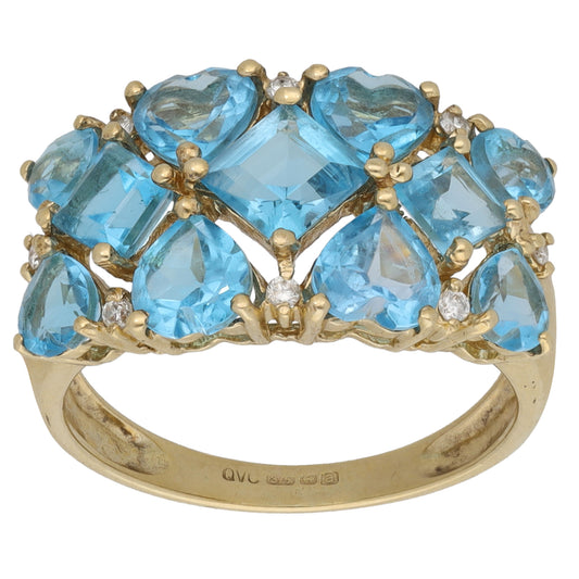 9ct Gold Topaz Dress/Cocktail Ring Size P
