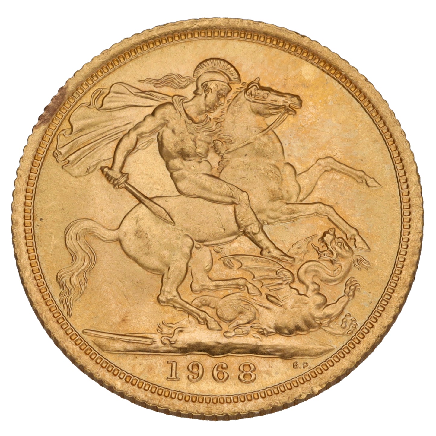 22ct Gold Queen Elizabeth II Full Sovereign Coin 1968