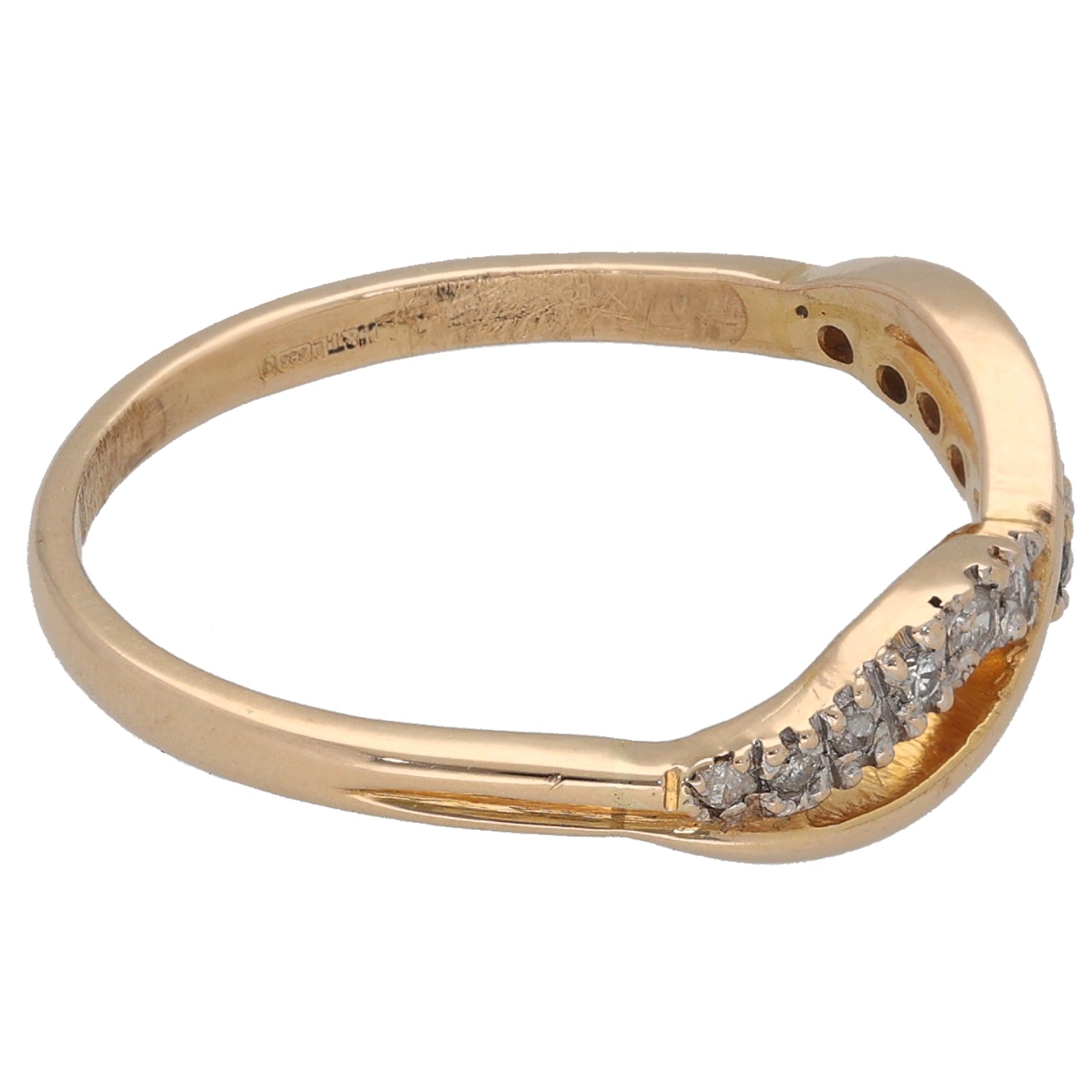 14ct Gold 0.24ct Diamond Dress/Cocktail Ring Size R