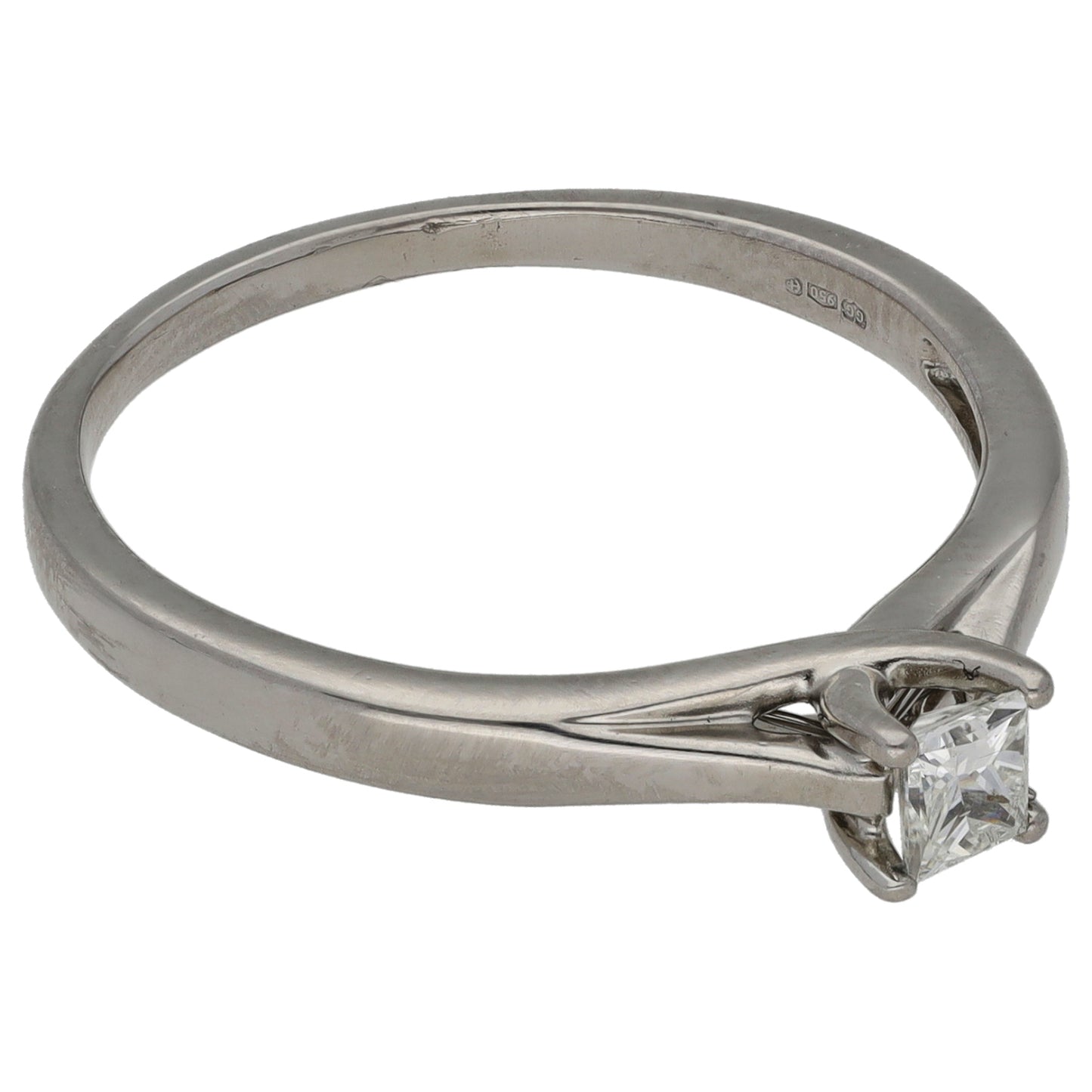 Platinum 0.25ct Diamond Solitaire Ring Size S