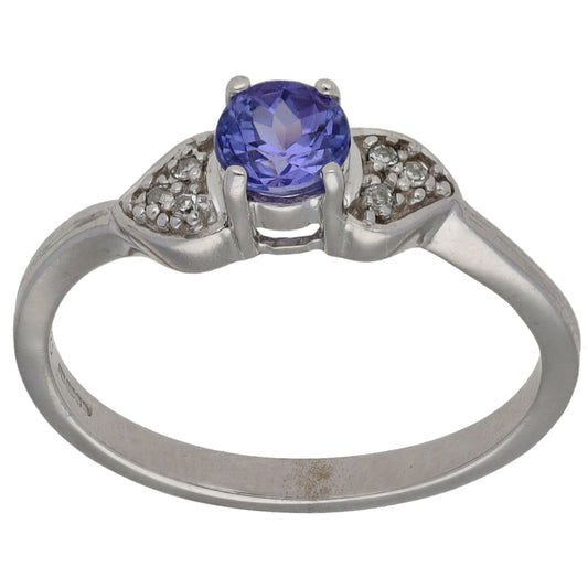 14ct White Gold Tanzanite Dress/Cocktail Ring Size N