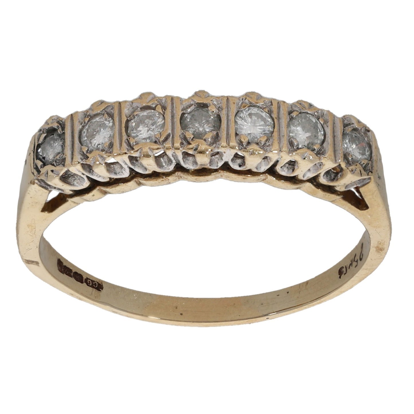 9ct Gold 0.25ct Diamond Half Eternity Ring Size N