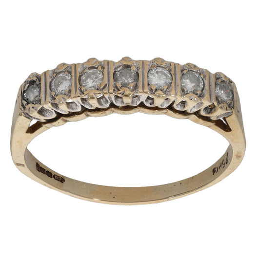 9ct Gold 0.25ct Diamond Half Eternity Ring Size N