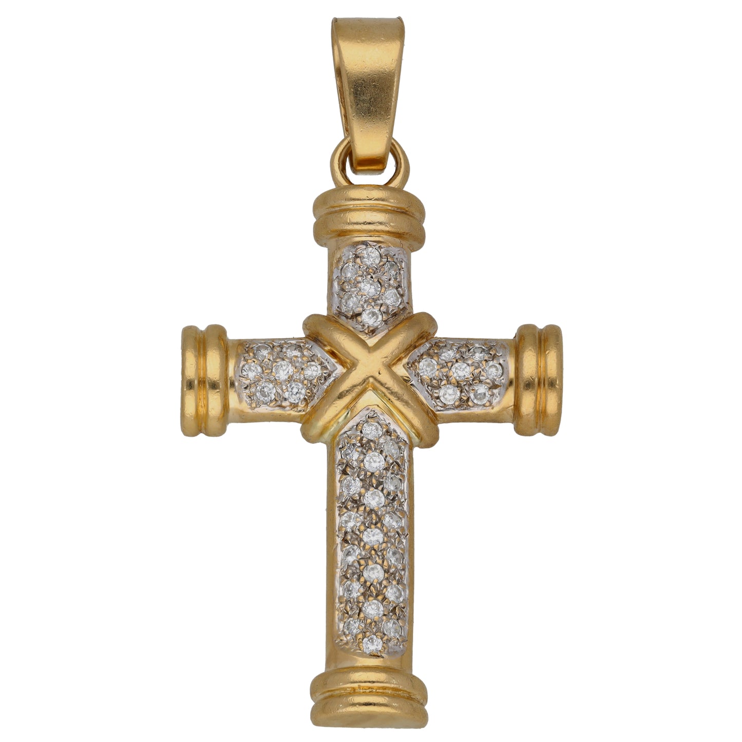 9ct Gold Cubic Zirconia Cross Pendant