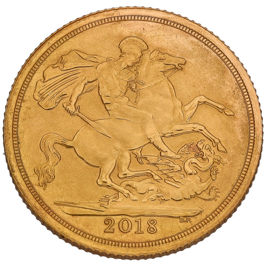 22ct Gold Queen Elizabeth II Full Sovereign Coin 2018