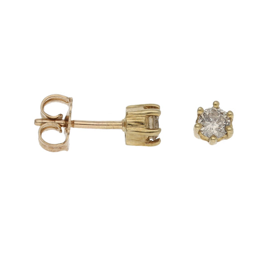 9ct Gold 0.30ct Diamond Solitaire Earrings