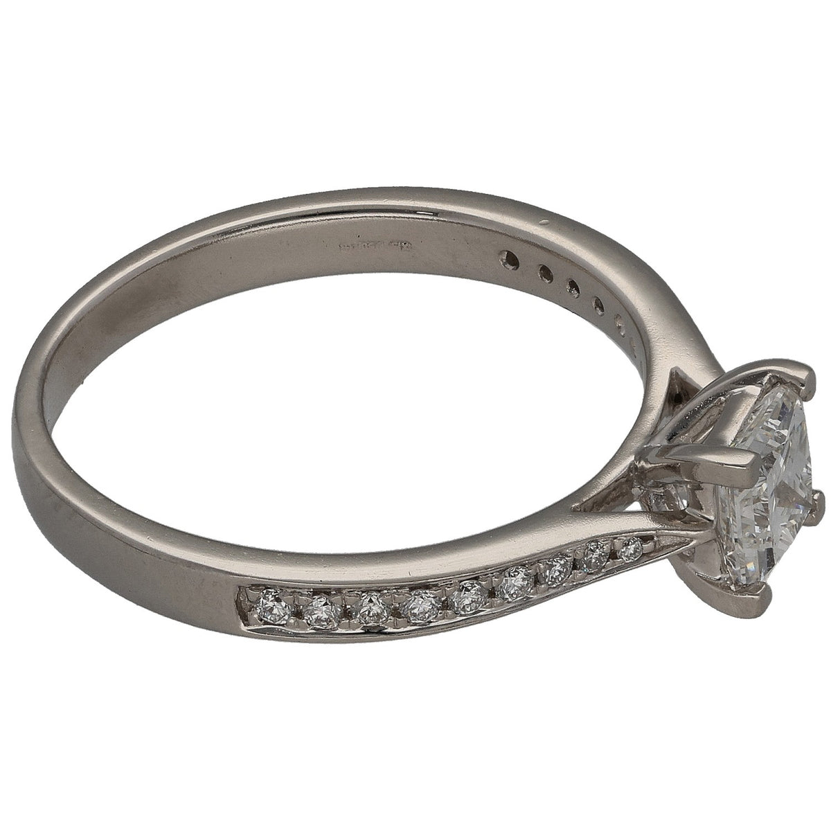 Platinum 0.90ct Diamond Solitaire Ring Size R