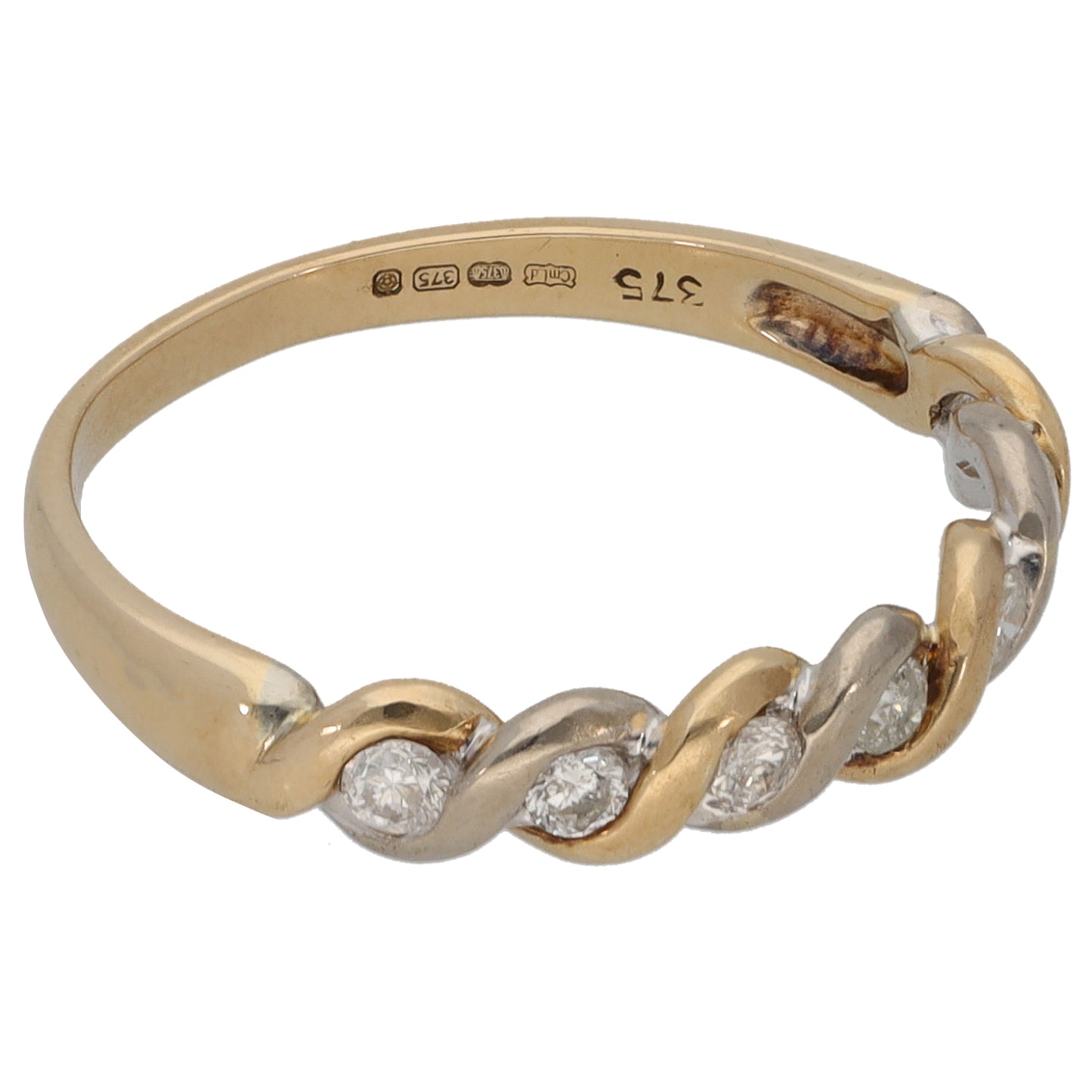 9ct Gold 0.25ct Diamond Half Eternity Ring Size M