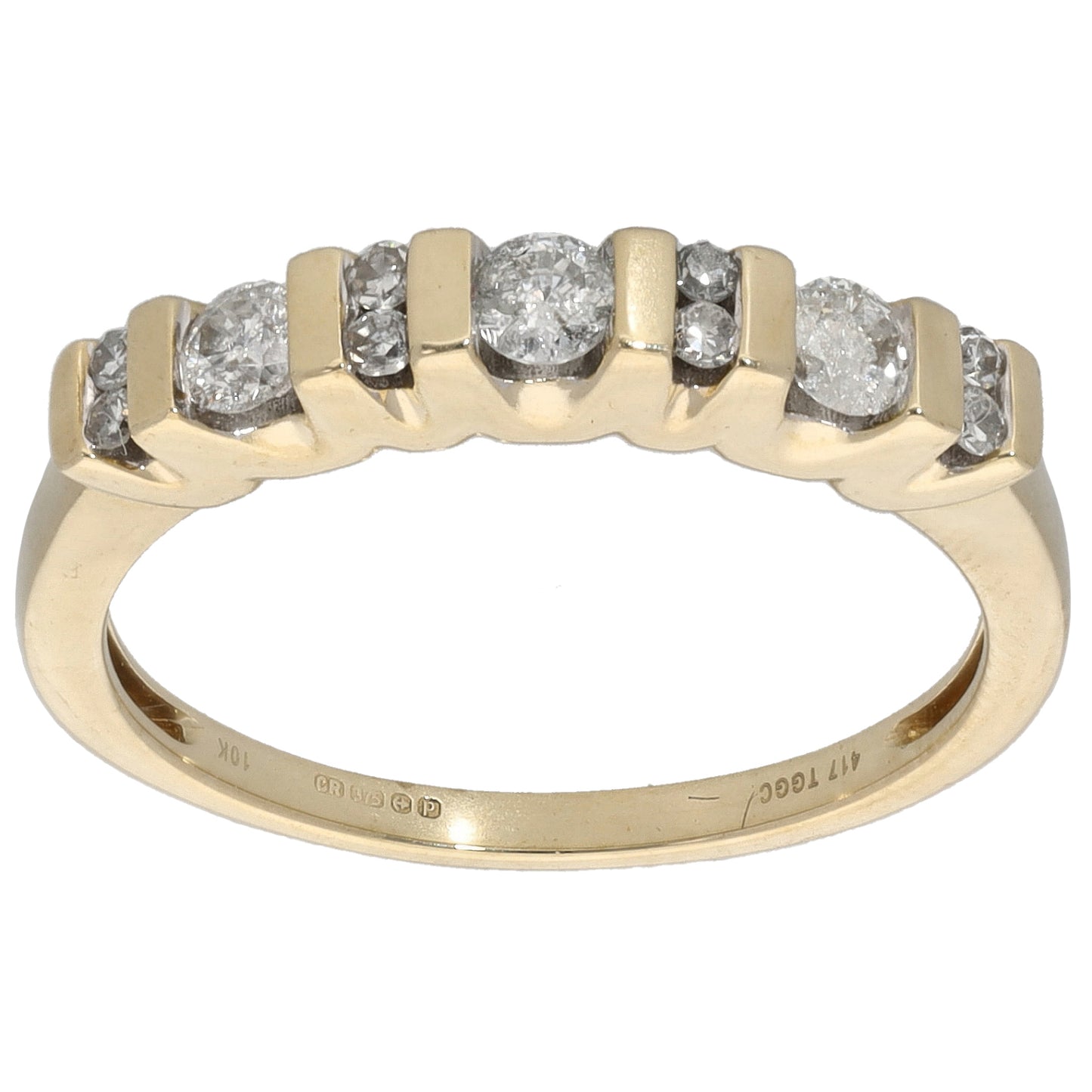 9ct Gold 0.29ct Diamond Half Eternity Ring Size N