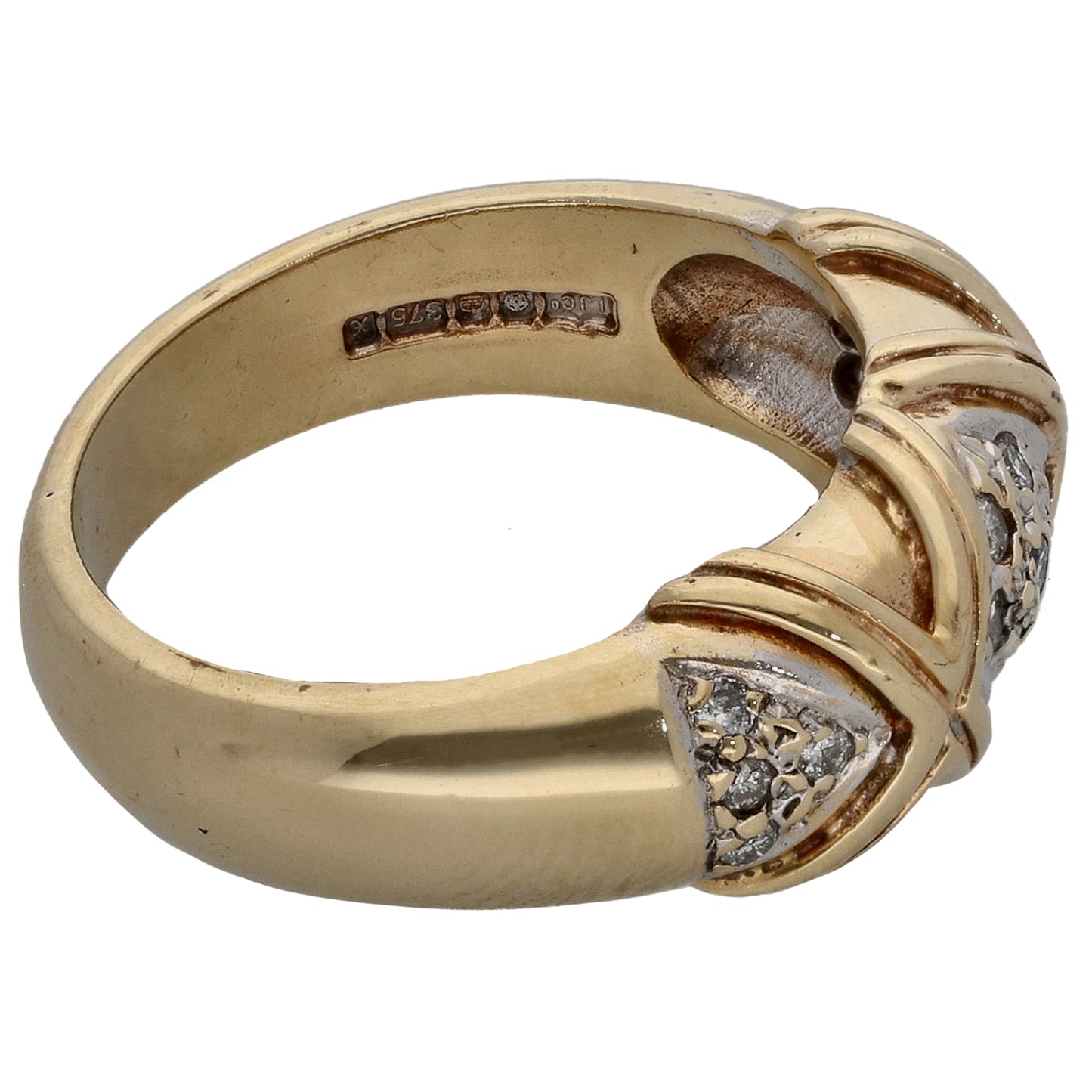 9ct Gold 0.15ct Diamond Dress/Cocktail Ring Size M