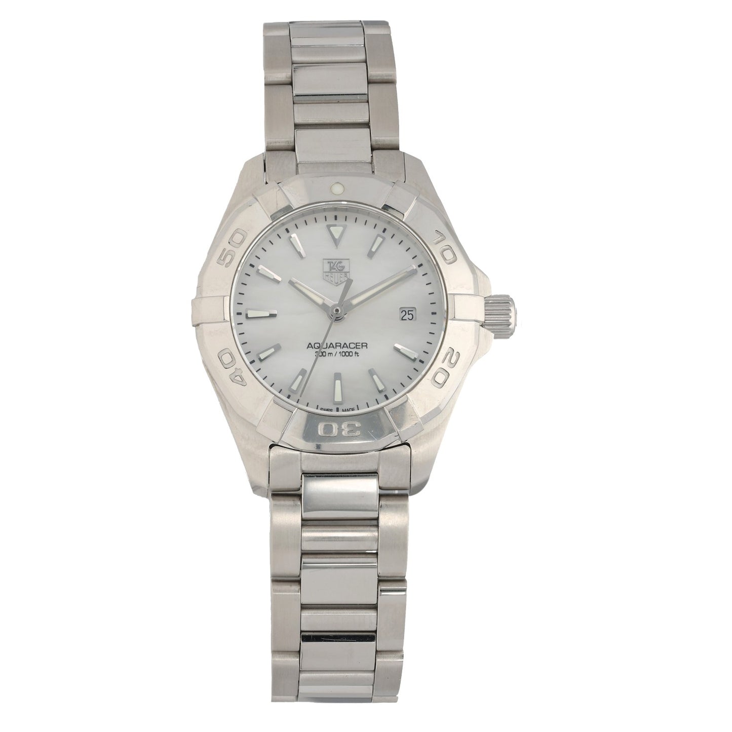 Tag Heuer Aquaracer WAY1412, mother of pearl dial, silver baton hour markers